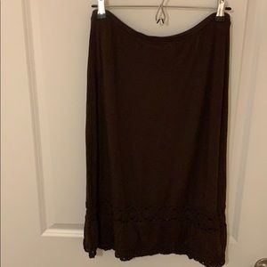 Brown knit skirt